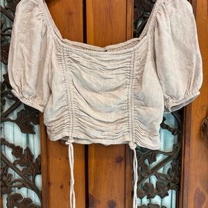 Wild Fable Beige Puff Sleeve Blouse